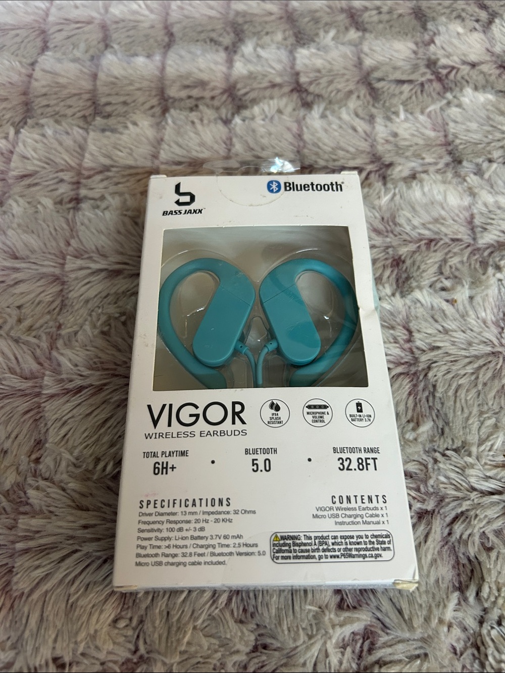 Vigor Wireless Earbuds Bluetooth 5.0 - Teal Sport Ear-Hook Headphones